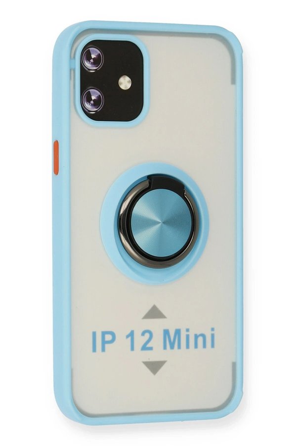 İphone 12 Mi̇ni̇ Kılıf Montreal Yüzüklü Si̇li̇kon Kapak - Buz Mavi̇ - Dropx1864-7407