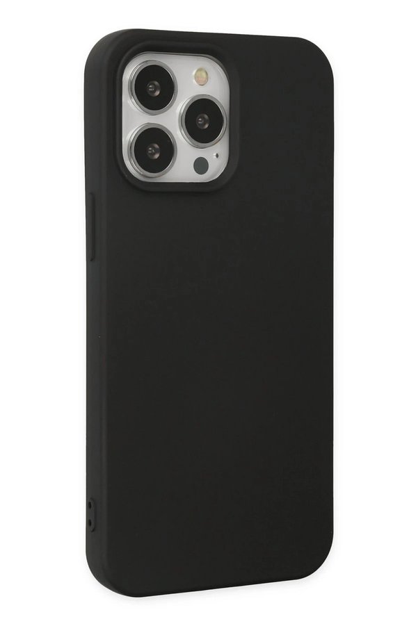 İphone 14 Pro Max Kılıf Nano İçi̇ Kadi̇fe Si̇li̇kon - Si̇yah - Dropx3484-1340