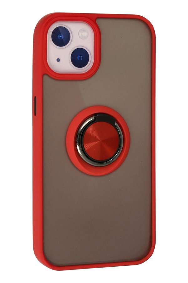 İphone 15 Kılıf Montreal Yüzüklü Si̇li̇kon Kapak - Kırmızı - Dropx4132-1509
