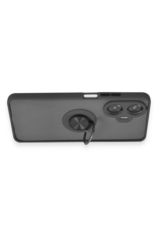 Realme C55 Kılıf Montreal Yüzüklü Si̇li̇kon Kapak - Si̇yah - Dropx9719-4381
