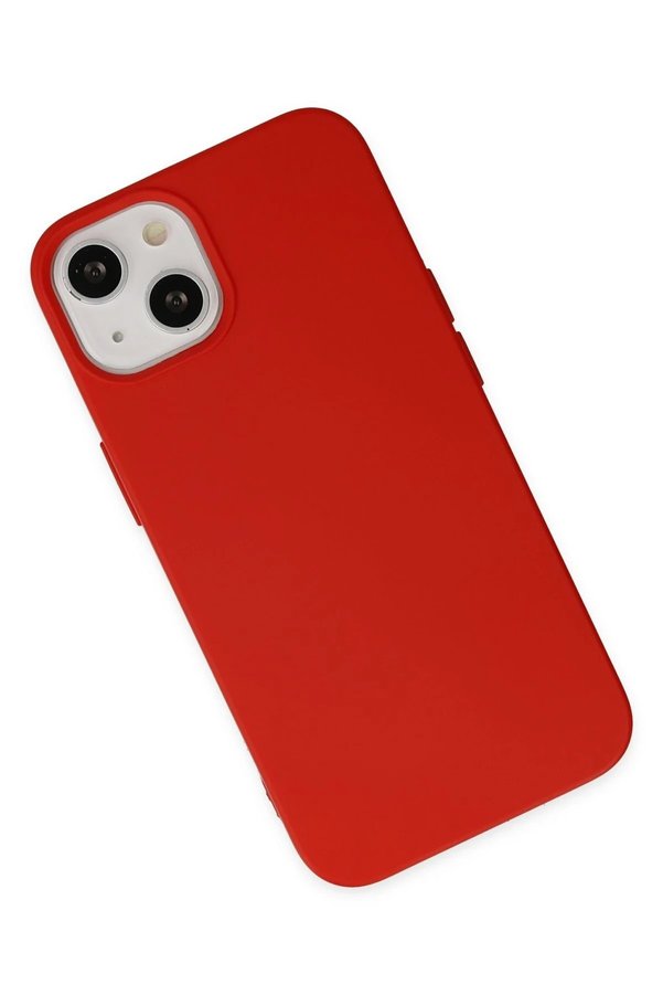 İphone 14 Plus Kılıf Nano İçi̇ Kadi̇fe Si̇li̇kon - Kırmızı - Dropx6385-6247