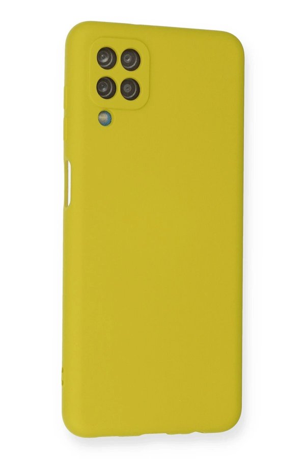 Samsung Galaxy A12 Kılıf Nano İçi̇ Kadi̇fe Si̇li̇kon - Sarı - Dropx6169-7244