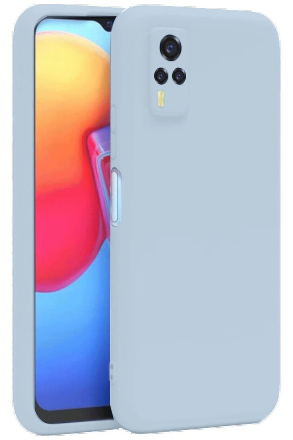 CepteToptan Vivo Y53S Kılıf Nano içi Kadife Silikon - Buz Mavi - DROPX1431-5572
