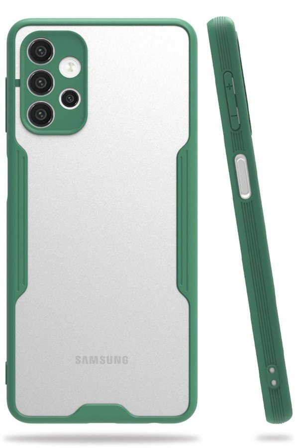 CepteToptan Samsung Galaxy A72 Kılıf Platin Silikon - Yeşil - DROPX3015-5608