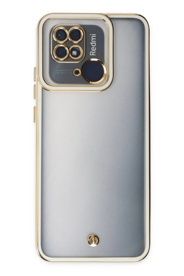 Xi̇aomi̇ Redmi̇ 10C Kılıf Li̇va Lens Si̇li̇kon - Beyaz - Dropx7092-8088