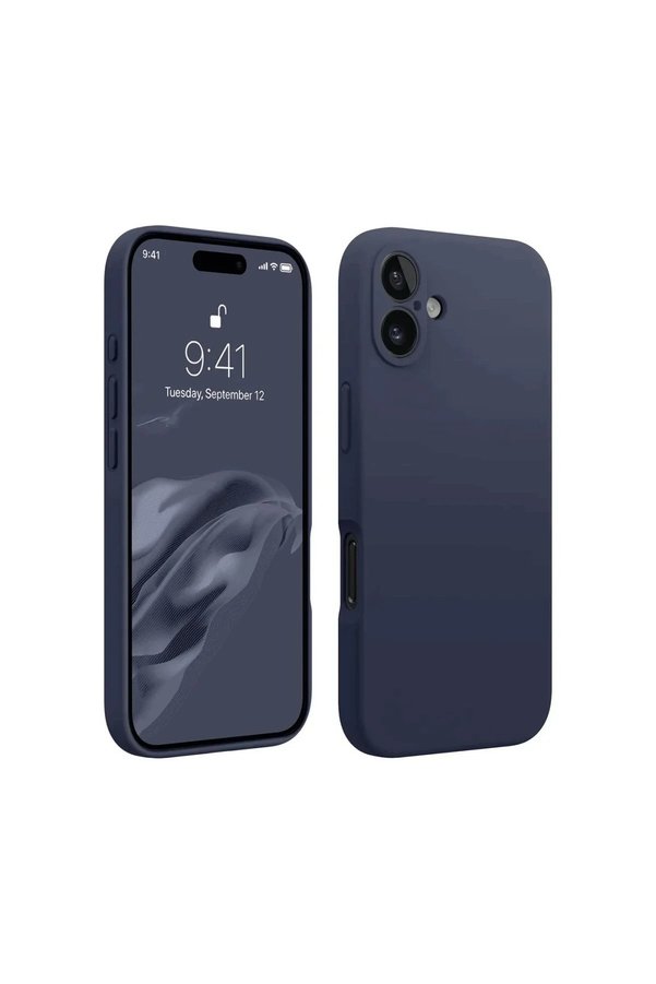 CepteToptan iPhone 16 Plus Kılıf First Silikon - Lacivert - DROPX2382-4671