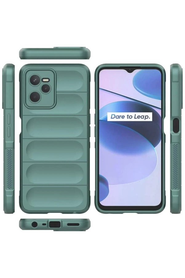 Realme C35 Kılıf Opti̇mum Si̇li̇kon - Koyu Yeşi̇l - Dropx7511-8313