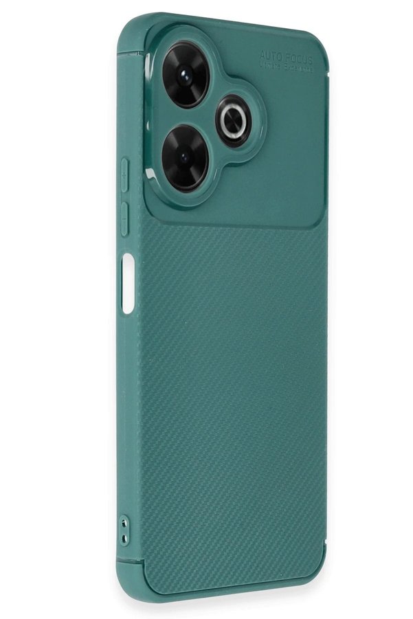 Xi̇aomi̇ Redmi̇ 13 4G Kılıf Auto Focus Karbon Kapak - Koyu Yeşi̇l - Dropx4796-8754