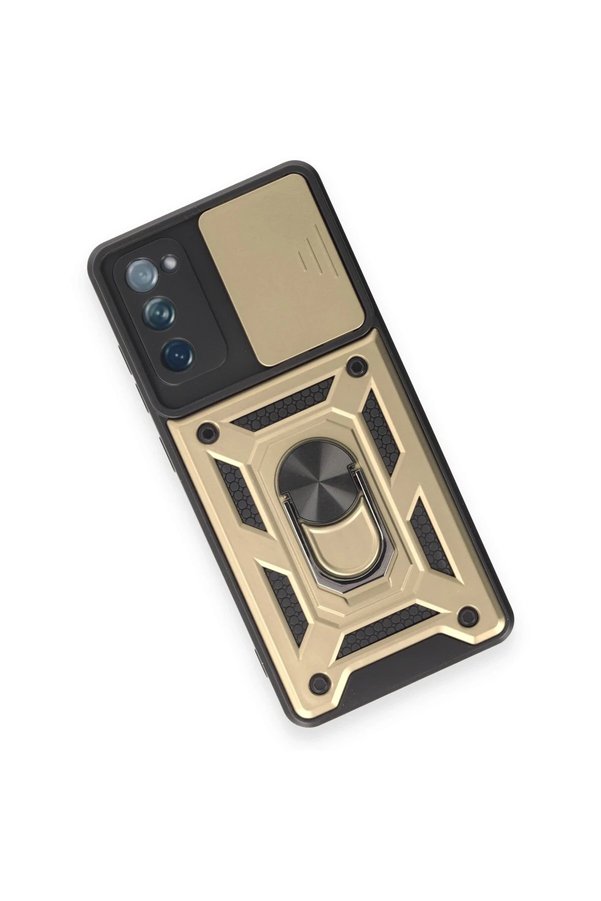 Samsung Galaxy S20 Fe Kılıf Pars Lens Yüzüklü Si̇li̇kon - Gold - Dropx9525-1680