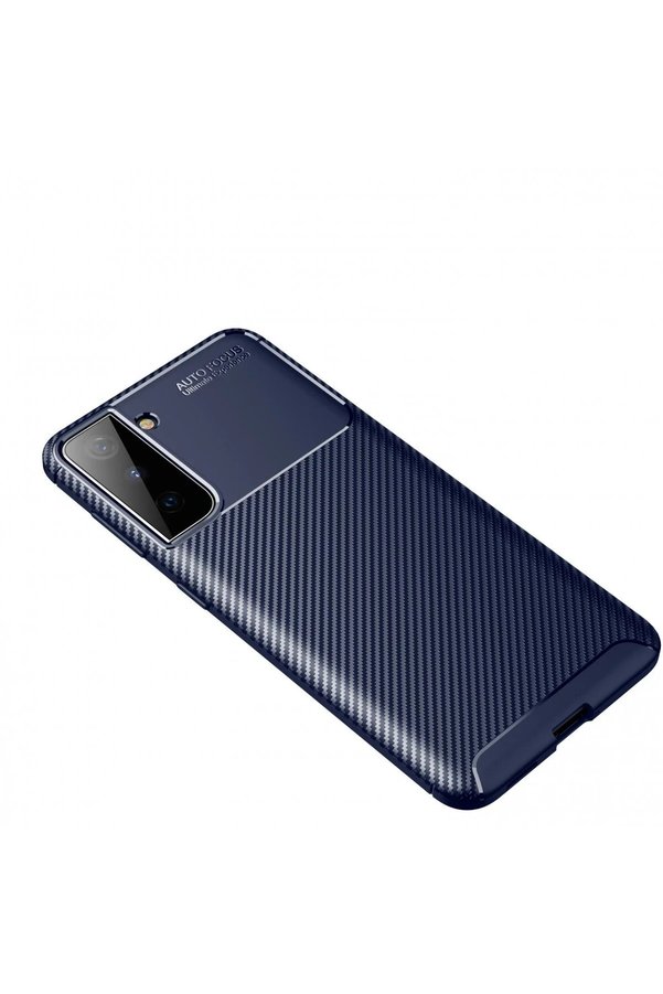 Samsung Galaxy S21 Plus Kılıf Auto Focus Karbon Kapak - Laci̇vert - Dropx6052-8926