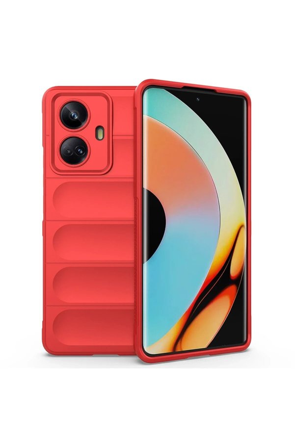 CepteToptan Realme 10 Pro 5G Kılıf Optimum Silikon - Kırmızı - DROPX2444-9465