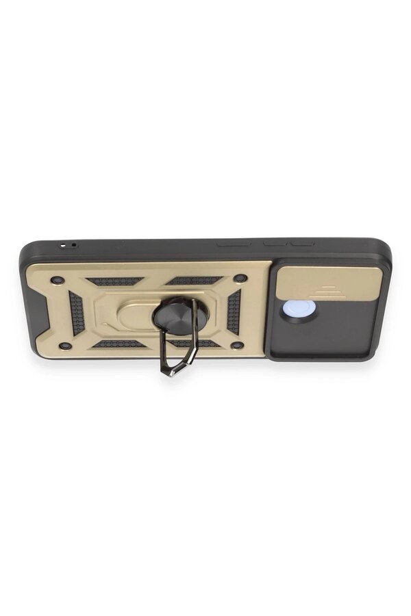 Xi̇aomi̇ Redmi̇ 12C Kılıf Pars Lens Yüzüklü Si̇li̇kon - Gold - Dropx8841-2523