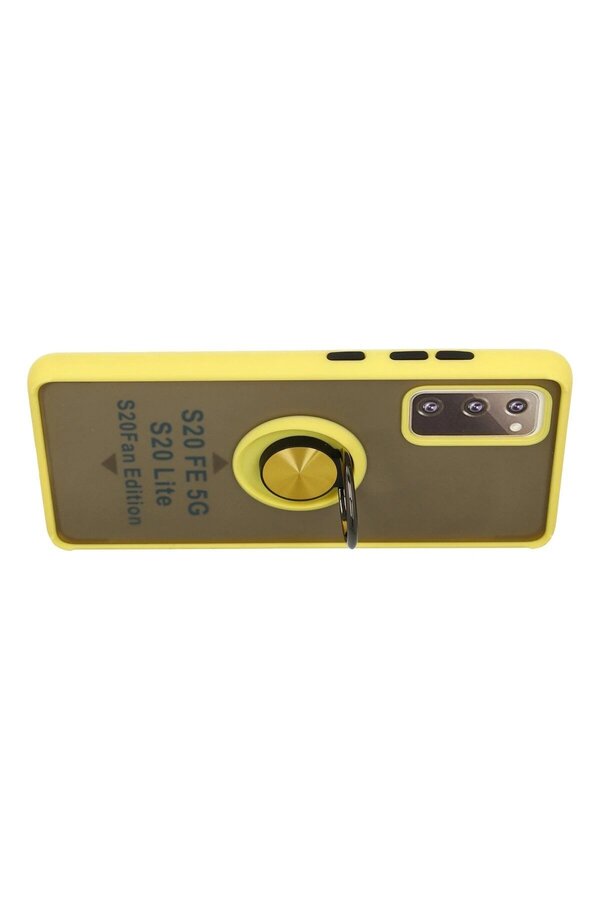 Samsung Galaxy S20 Fe Kılıf Montreal Yüzüklü Si̇li̇kon Kapak - Sarı - Dropx1197-3042