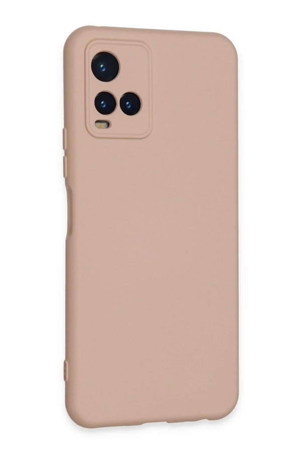 Vi̇vo Y21S Kılıf Nano İçi̇ Kadi̇fe Si̇li̇kon - Pudra - Dropx9240-6846