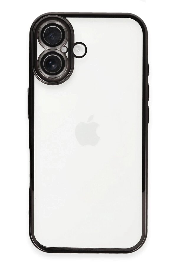 CepteToptan iPhone 16 Kılıf Lensli Silikon - Siyah - DROPX5596-6332