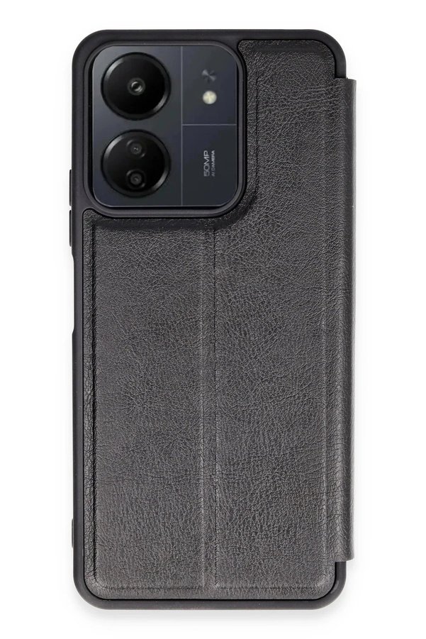 CepteToptan Xiaomi Redmi 13C Kılıf Flip Cover - Siyah - DROPX4936-8990