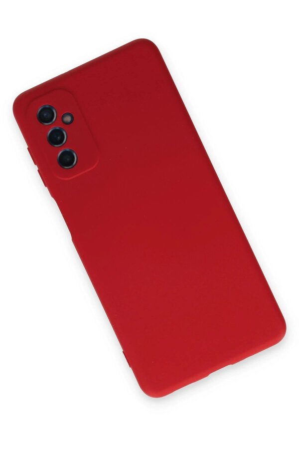Samsung Galaxy M52 5G Kılıf Nano İçi̇ Kadi̇fe Si̇li̇kon - Kırmızı - Dropx1853-4043