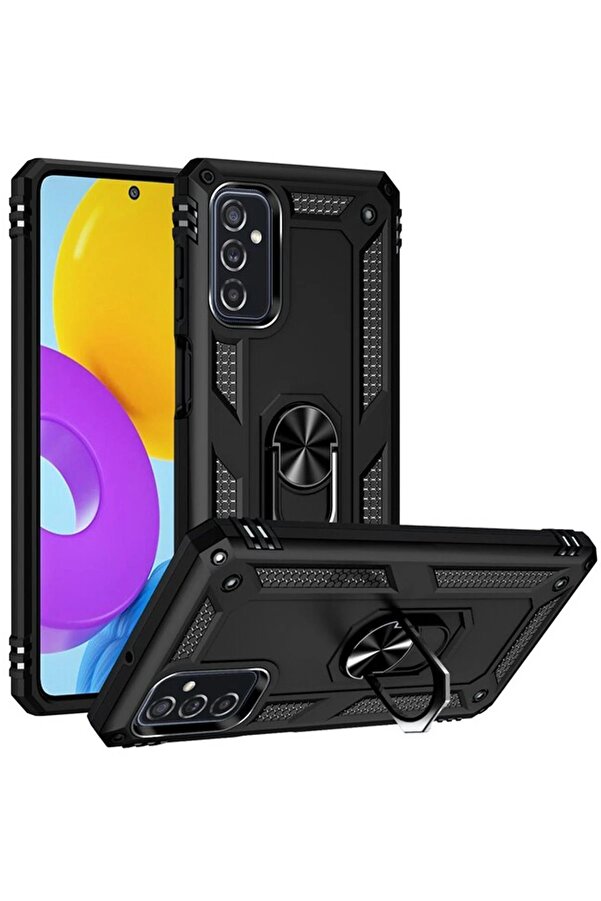 CepteToptan Samsung Galaxy M52 5G Kılıf Sofya Yüzüklü Silikon Kapak - Siyah - DROPX2155-7040