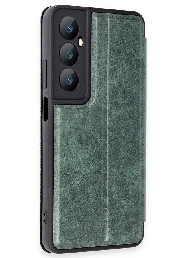 Realme C65 Kılıf Fli̇p Cover - Koyu Yeşi̇l - Dropx1948-7453