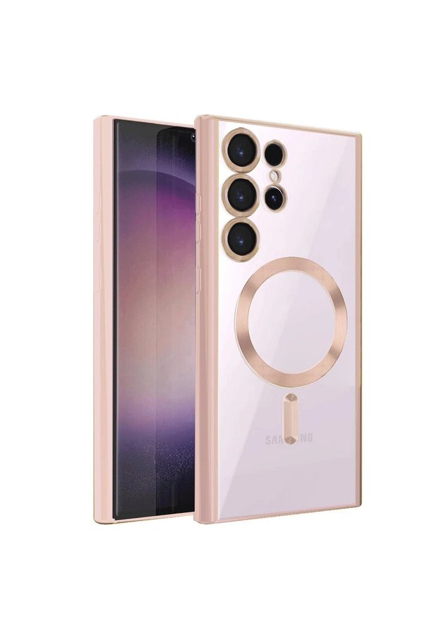 CepteToptan Samsung Galaxy S24 Ultra Kılıf Kross Magneticsafe Kapak - Rose - DROPX4746-8594