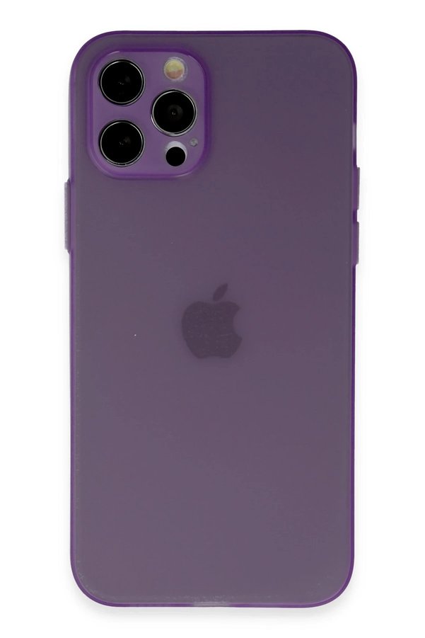 CepteToptan iPhone 12 Pro Kılıf Silikon - Koyu Mor - DROPX4903-5046