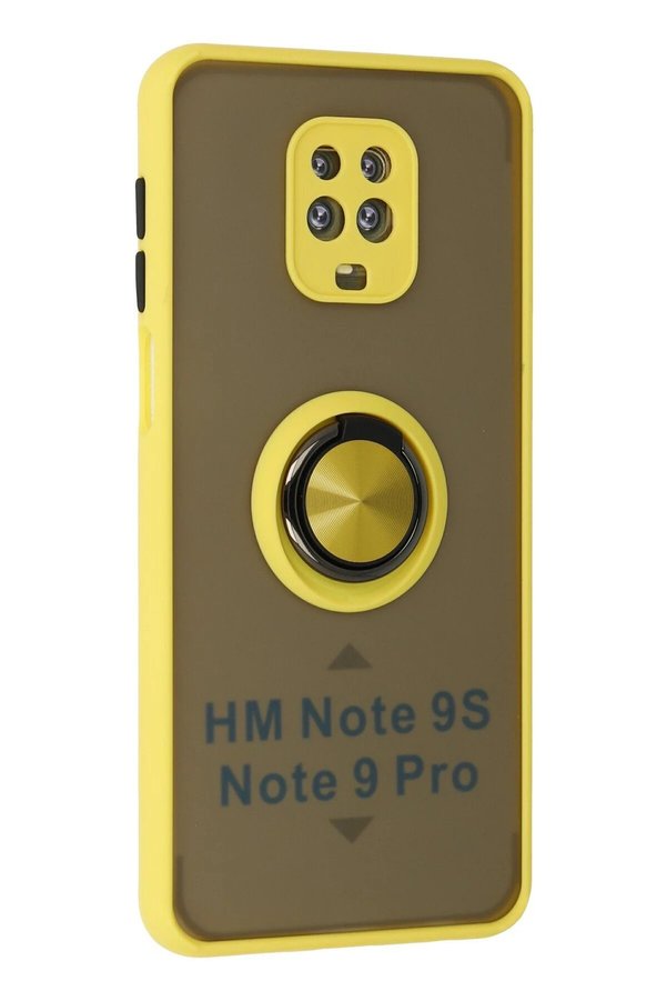 Xi̇aomi̇ Redmi̇ Note 9 Pro Kılıf Montreal Yüzüklü Si̇li̇kon Kapak - Sarı - Dropx9096-7020