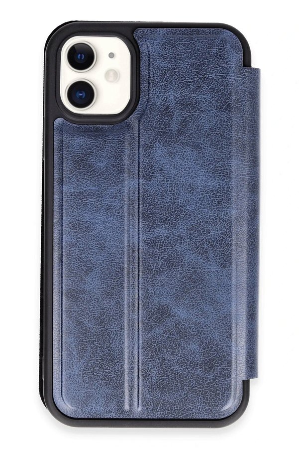 CepteToptan iPhone 11 Kılıf Flip Cover - Lacivert - DROPX5704-1209
