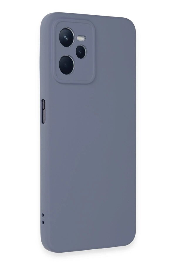 Realme C35 Kılıf Nano İçi̇ Kadi̇fe Si̇li̇kon - Gri̇ - Dropx1154-4949