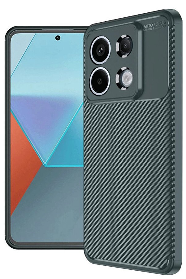 CepteToptan Xiaomi Redmi Note 13 Pro 4G Kılıf Auto Focus Karbon Kapak - Koyu Yeşil - DROPX4145-7868