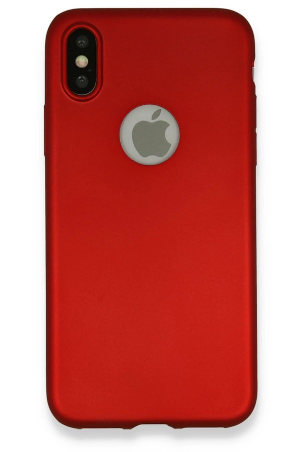 CepteToptan iPhone X Kılıf First Silikon - Bordo - DROPX9207-1204