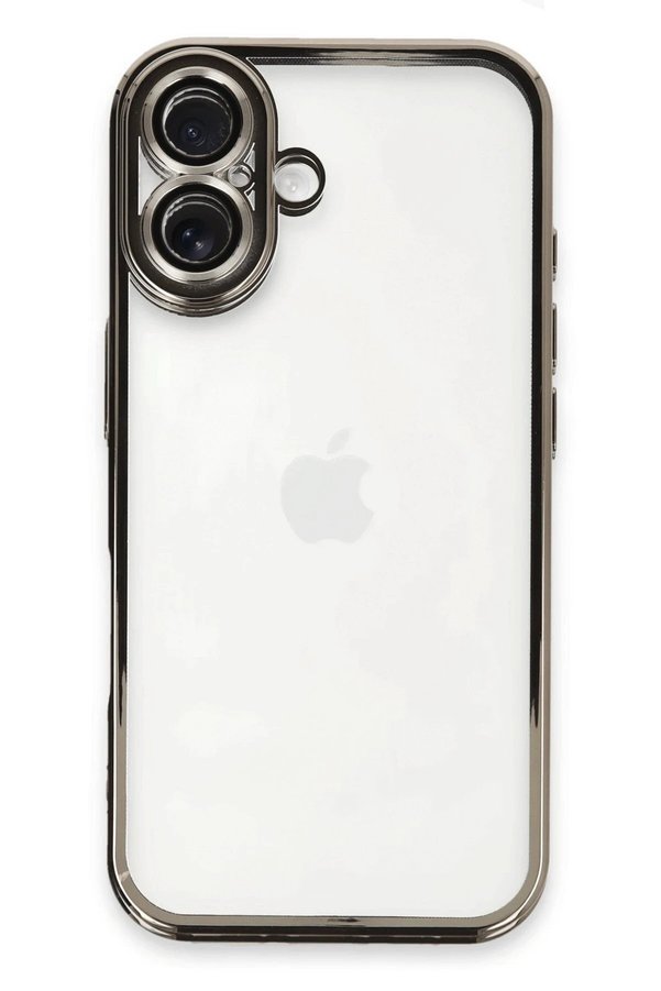 CepteToptan iPhone 16 Plus Kılıf Lensli Silikon - Titanyum Gri - DROPX6405-5964