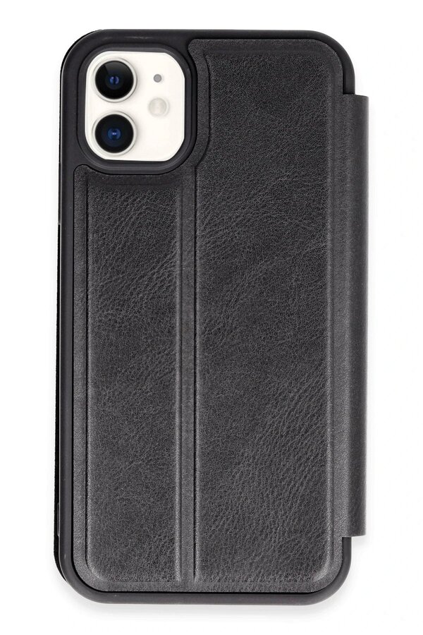 CepteToptan iPhone 11 Kılıf Flip Cover - Siyah - DROPX1620-9286