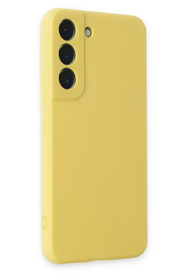 Samsung Galaxy S22 Kılıf Nano İçi̇ Kadi̇fe Si̇li̇kon - Sarı - Dropx8115-4049