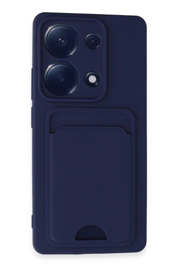 CepteToptan Xiaomi Redmi Note 13 Pro 4G Kılıf Kelvin Kartvizitli Silikon - Lacivert - DROPX3750-5952