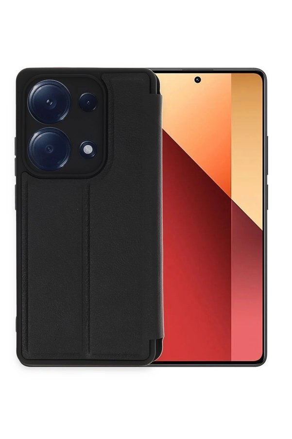 Xi̇aomi̇ Redmi̇ Note 13 Pro 4G Kılıf Fli̇p Cover - Si̇yah - Dropx4438-7752
