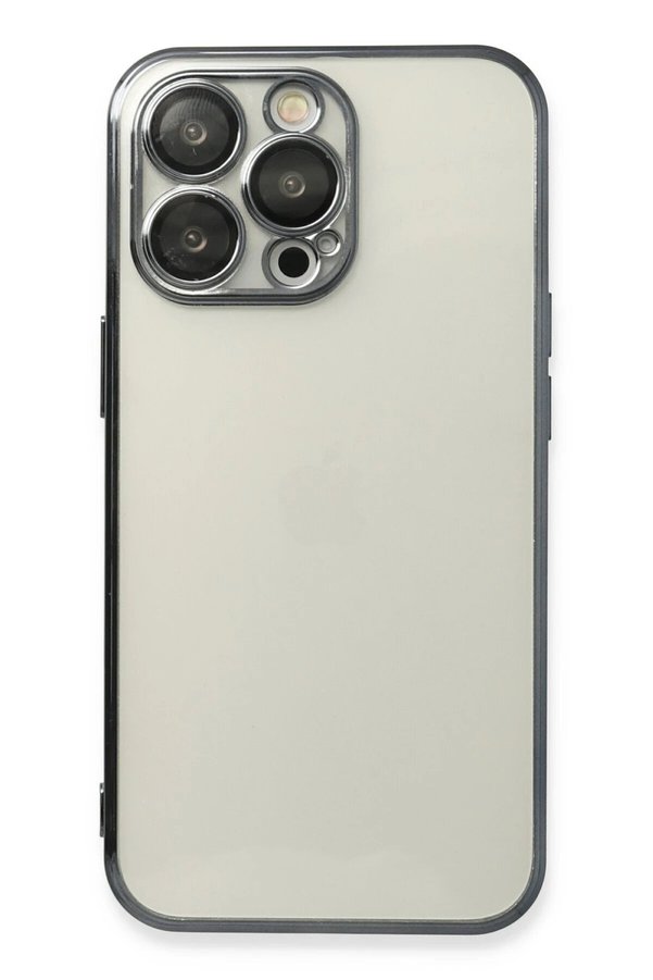 CepteToptan iPhone 13 Pro Max Kılıf Lensli Silikon - Siyah - DROPX5325-4249