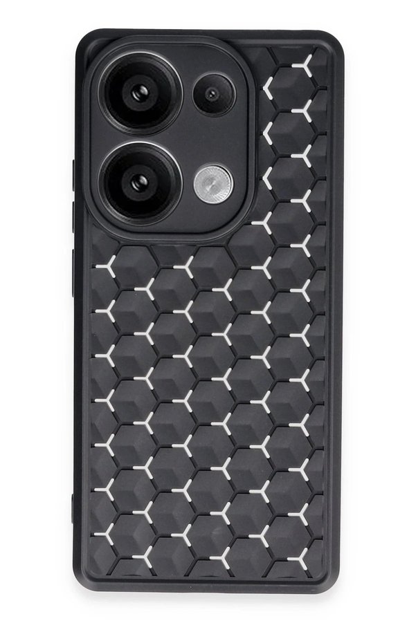 CepteToptan Xiaomi Redmi Note 13 Pro 5G Kılıf Petek Silikon Kapak - Siyah - DROPX7853-4027