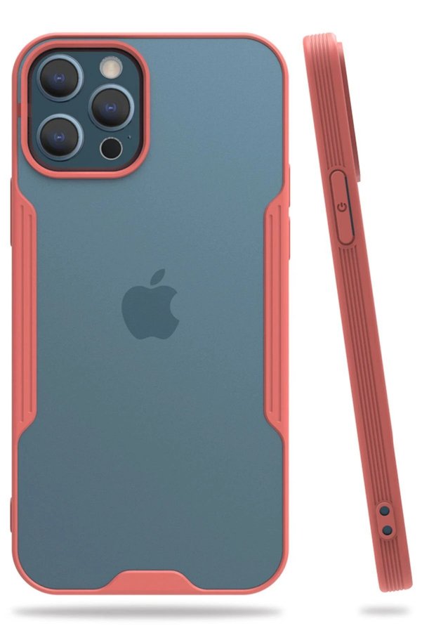 CepteToptan iPhone 12 Pro Max Kılıf Platin Silikon - Pembe - DROPX4359-6643