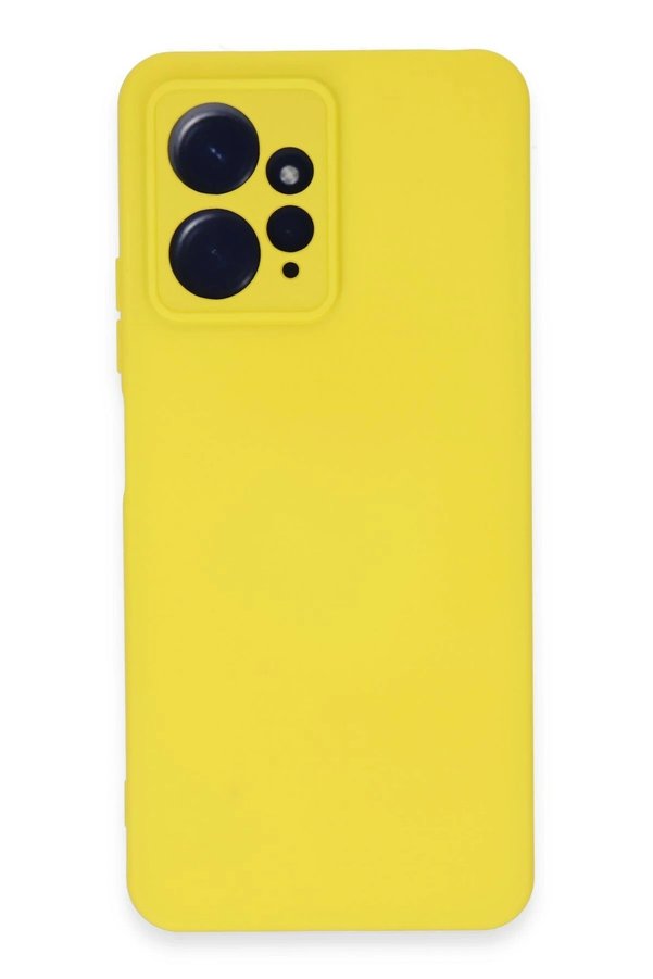CepteToptan Xiaomi Redmi Note 12 4G Kılıf Nano içi Kadife Silikon - Sarı - DROPX6091-5182