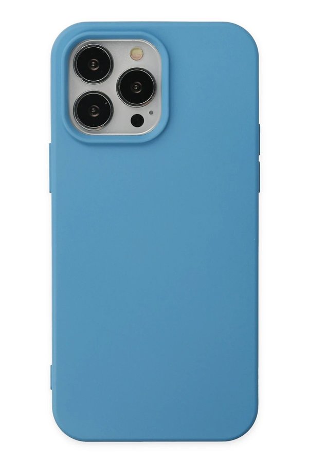 CepteToptan iPhone 14 Pro Max Kılıf Nano içi Kadife Silikon - Mavi - DROPX1668-1162