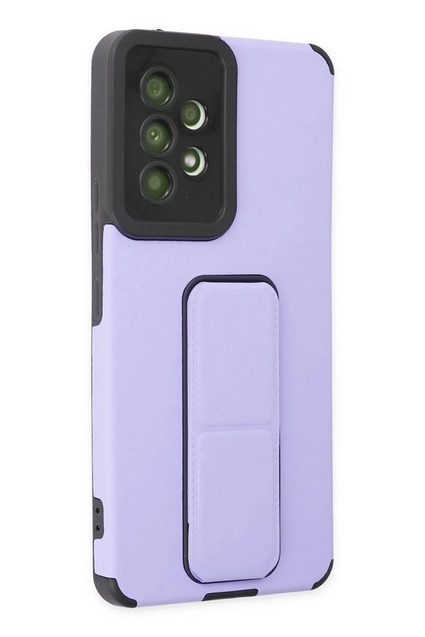 Samsung Galaxy A53 5G Kılıf Mega Standlı Si̇li̇kon - Li̇la - Dropx2001-7977