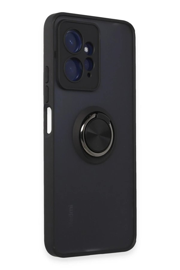 Xi̇aomi̇ Redmi̇ Note 12 4G Kılıf Montreal Yüzüklü Si̇li̇kon Kapak - Si̇yah - Dropx8593-1013