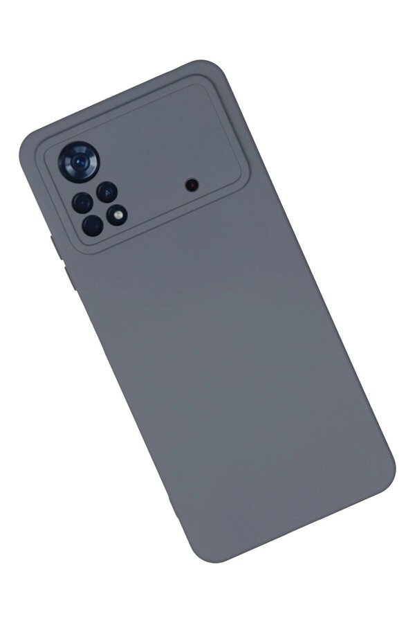 Xi̇aomi̇ Poco X4 Pro 5G Kılıf Nano İçi̇ Kadi̇fe Si̇li̇kon - Gri̇ - Dropx2846-6808