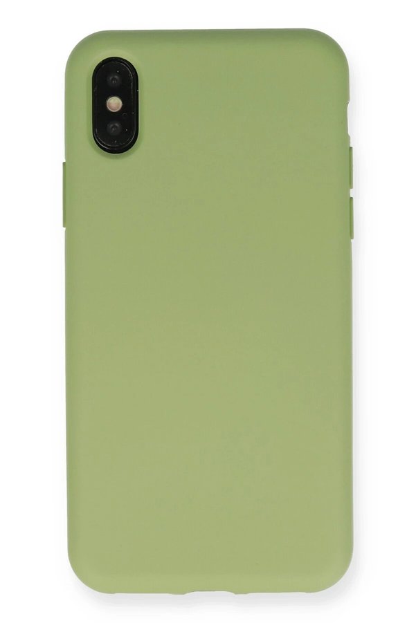 CepteToptan iPhone XS Max Kılıf Nano içi Kadife Silikon - Yeşil - DROPX4601-8032