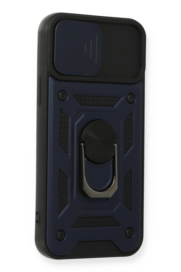 İphone 12 Pro Kılıf Pars Lens Yüzüklü Si̇li̇kon - Laci̇vert - Dropx7550-7375