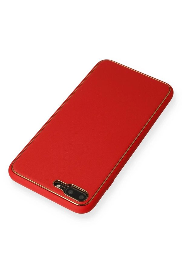 İphone 7 Plus Kılıf Coco Deri̇ Si̇li̇kon Kapak - Kırmızı - Dropx7339-1670