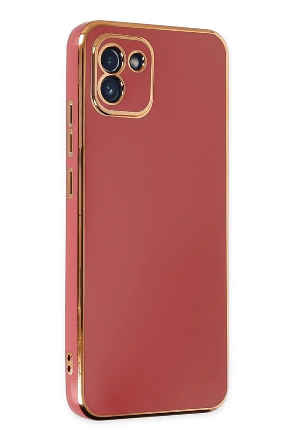 CepteToptan Samsung Galaxy A03 Kılıf Volet Silikon - Kırmızı - DROPX2574-5433