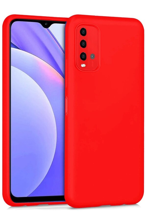 CepteToptan Xiaomi Redmi 9T Kılıf Nano içi Kadife Silikon - Kırmızı - DROPX4598-6212