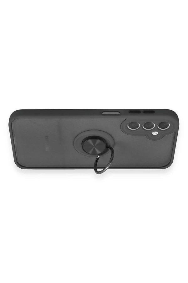 Samsung Galaxy A24 4G Kılıf Montreal Yüzüklü Si̇li̇kon Kapak - Si̇yah - Dropx7255-6700