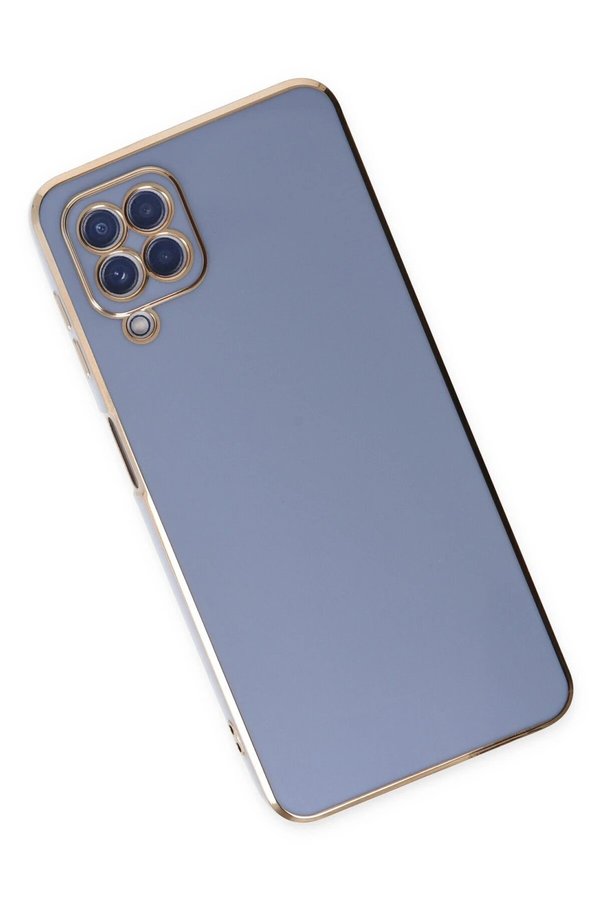 Samsung Galaxy A12 Kılıf Volet Si̇li̇kon - Mavi̇ - Dropx1527-8755